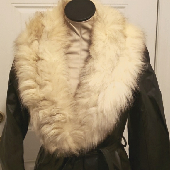 VINTANGE LEATHER & FUR MAXI COAT - Picture 2 of 11